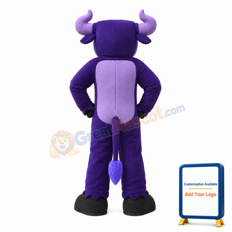 Power Purple Buffalo Mascot Costume