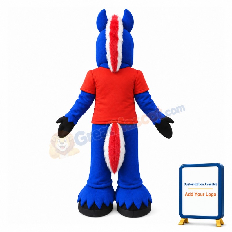 Angry Blue Horse Mascot Costume