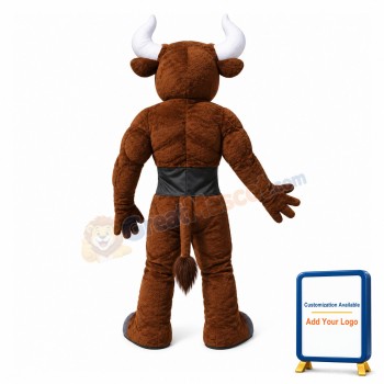 Power Brown Bull Mascot Costume