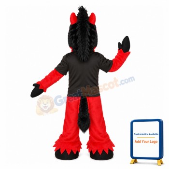 Black & Red Steed Horse Mascot Costume