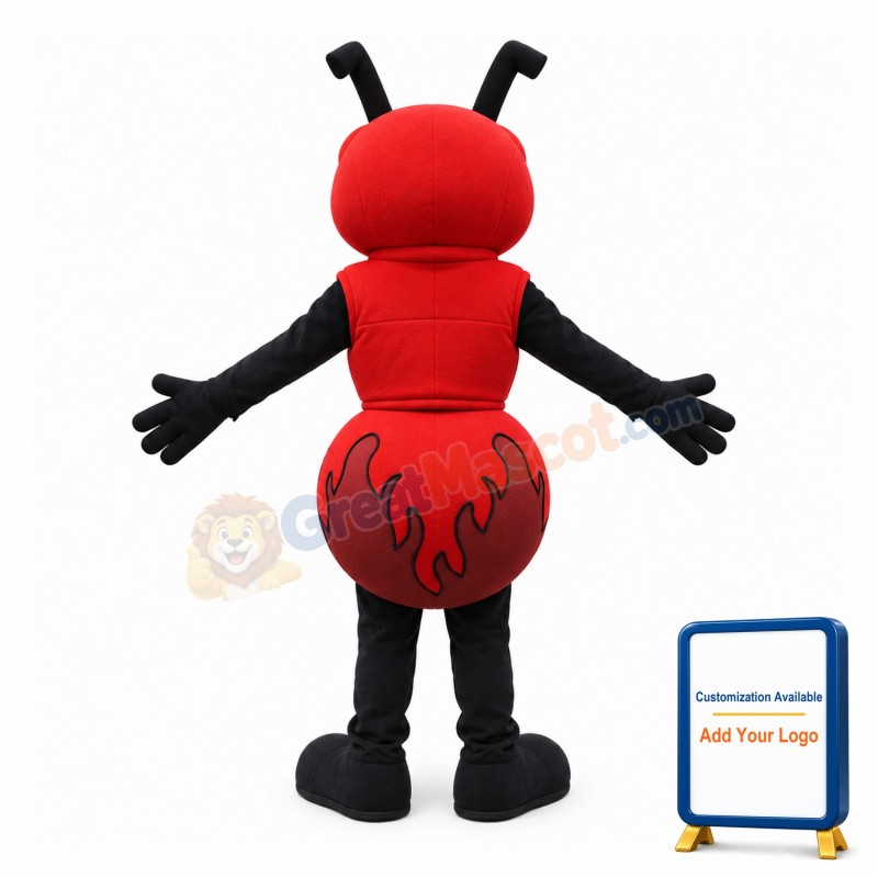Adult Cartoon Fire Ant Mascot Costume