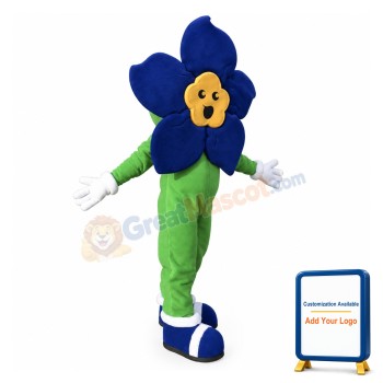 Cartoon Blue Sun Flower Mascot Adult Costume