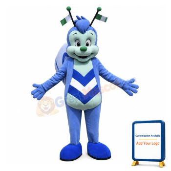 Adult Cartoon Blue Butterfly Mascot Costume