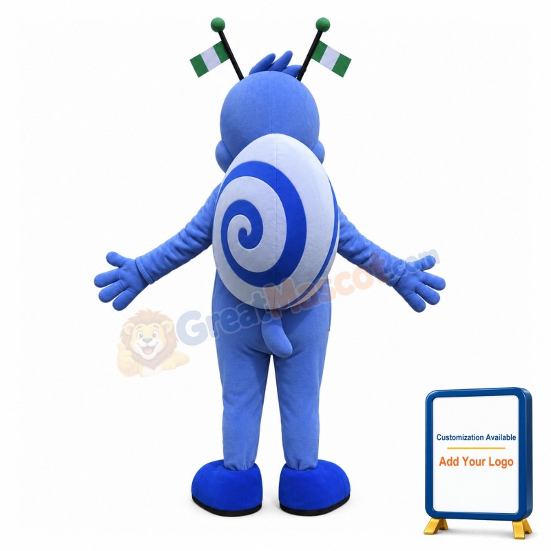 Adult Cartoon Blue Butterfly Mascot Costume