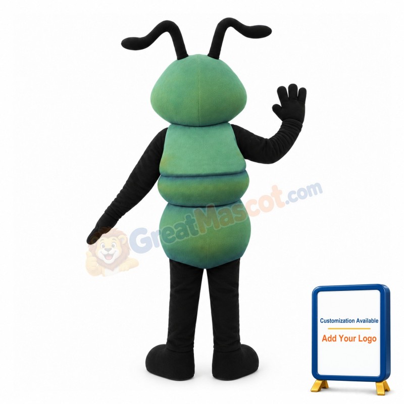Lovely Cartoon Green Ant Mascot Adult Costume