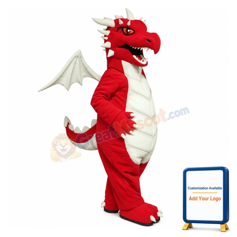 Fierce Red Flying Dragon Mascot Costume