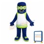 Three-eyed Blue Monster Mascot Costume