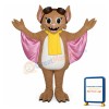 Cute Cartoon Brown Bat Mascot Costume