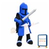 Blue Spartan Knight Mascot Costume