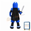 Blue Spartan Knight Mascot Costume