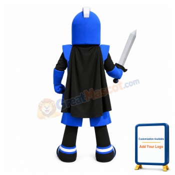 Blue Spartan Knight Mascot Costume