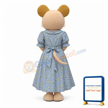 Cartoon Brown Mouse Apron Mom Mascot Adult Costume