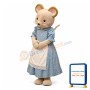 Cartoon Brown Mouse Apron Mom Mascot Adult Costume