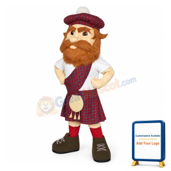 Scottish Bearded Man Mascot Costume