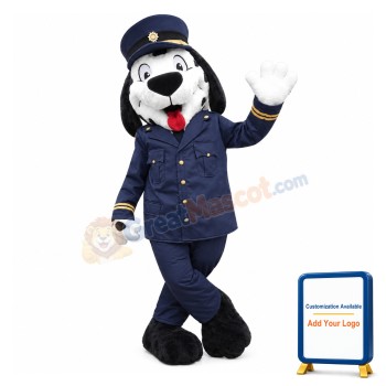 Lovely Spotted Dog Train Conductor Mascot Costume