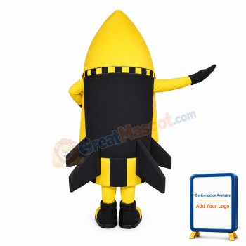 Angry Cartoon Yellow Missile Mascot Adult Costume