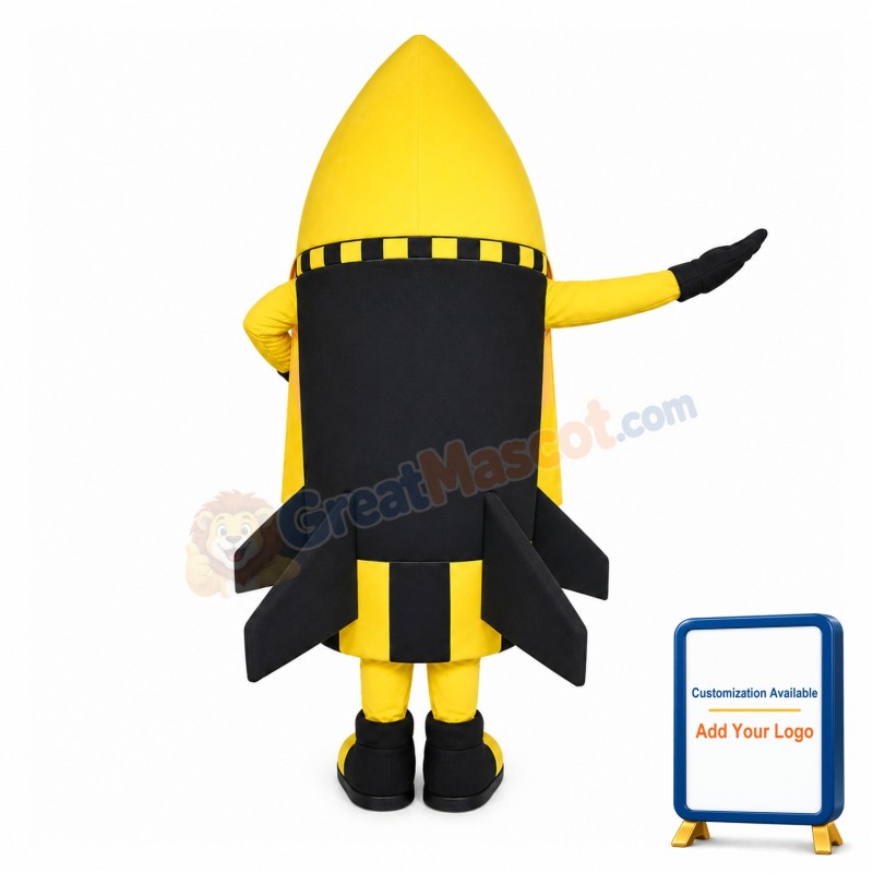Angry Cartoon Yellow Missile Mascot Adult Costume