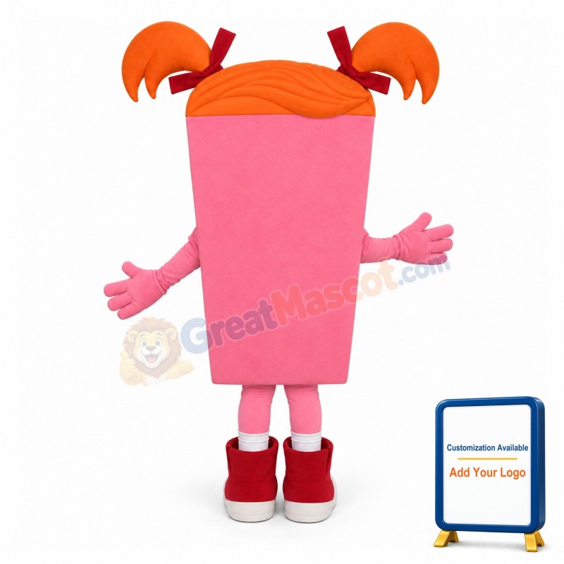 Cute Cartoon Pink Cell Phone Girl Mascot Costume