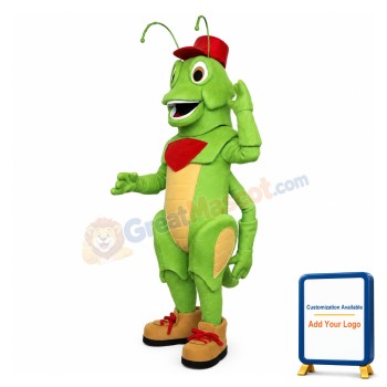 Adult Cartoon Green Grasshopper Mascot Costume