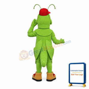 Adult Cartoon Green Grasshopper Mascot Costume