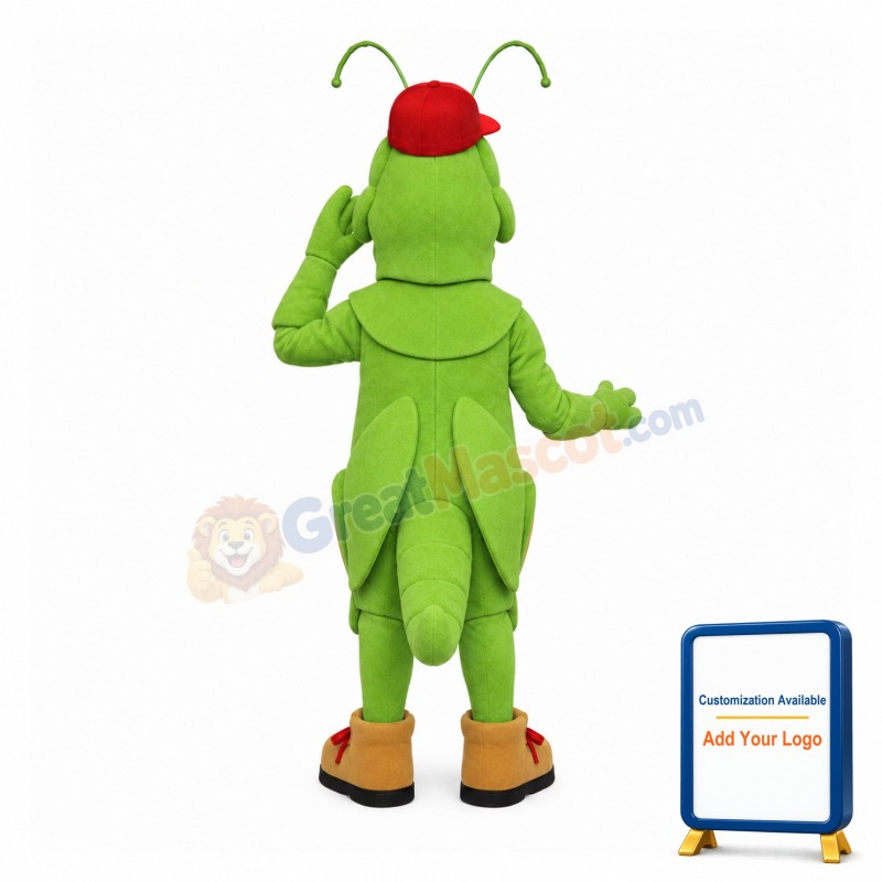 Adult Cartoon Green Grasshopper Mascot Costume