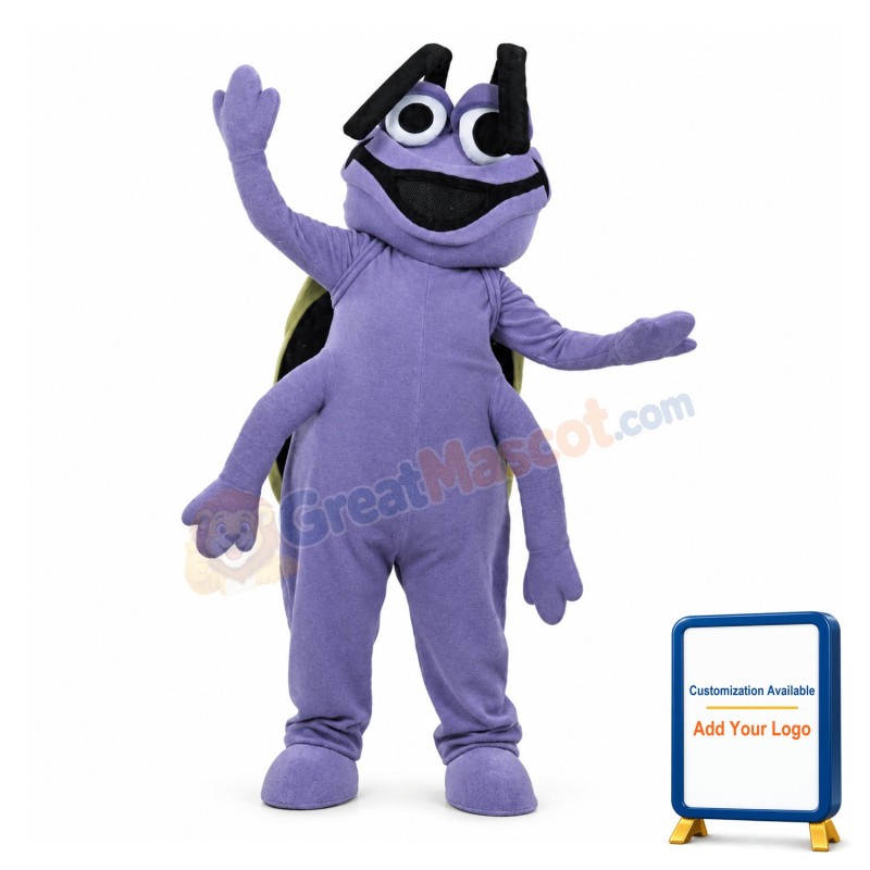 Adult Cartoon Purple Beetle Mascot Costume 