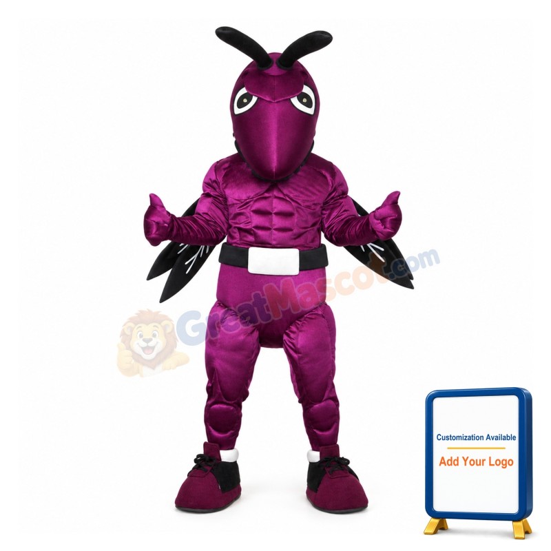 Power Purple Bee Mascot Costume
