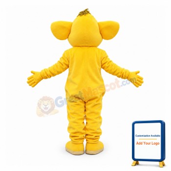 Cute Yellow Elephant Mascot Adult Costume