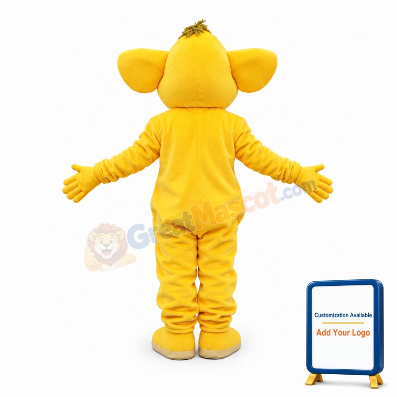 Cute Yellow Elephant Mascot Adult Costume