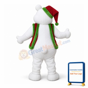 Christmas White Bear Mascot Adult Costume