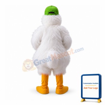 Lovely White Stork Bird Mascot Costume