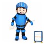 Blue Knight Boy Mascot Costume