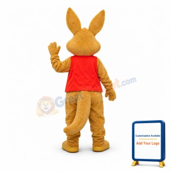 Smiling Yellow Bunny Mascot Costume