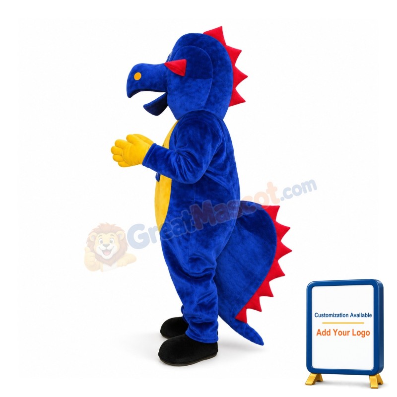 Dark Blue Dinosaur Mascot Adult Costume