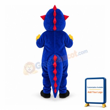 Dark Blue Dinosaur Mascot Adult Costume