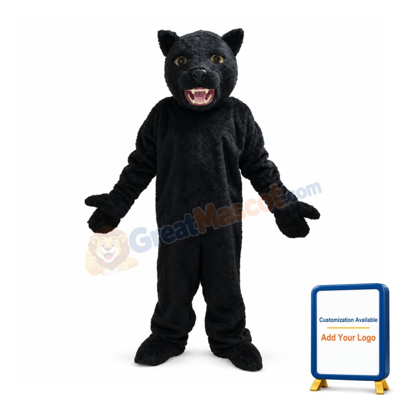 Fierce Black Cougar Animal Mascot Costume