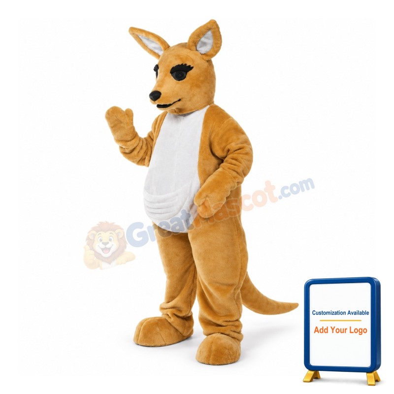 Yellow Kangaroo Mascot Adult Costume