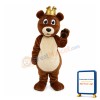 Brown Bear With Golden Crown Mascot Costume