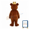 Brown Bear With Golden Crown Mascot Costume