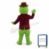Green Platypus With Brown Hat Mascot Costume