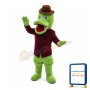 Green Platypus With Brown Hat Mascot Costume