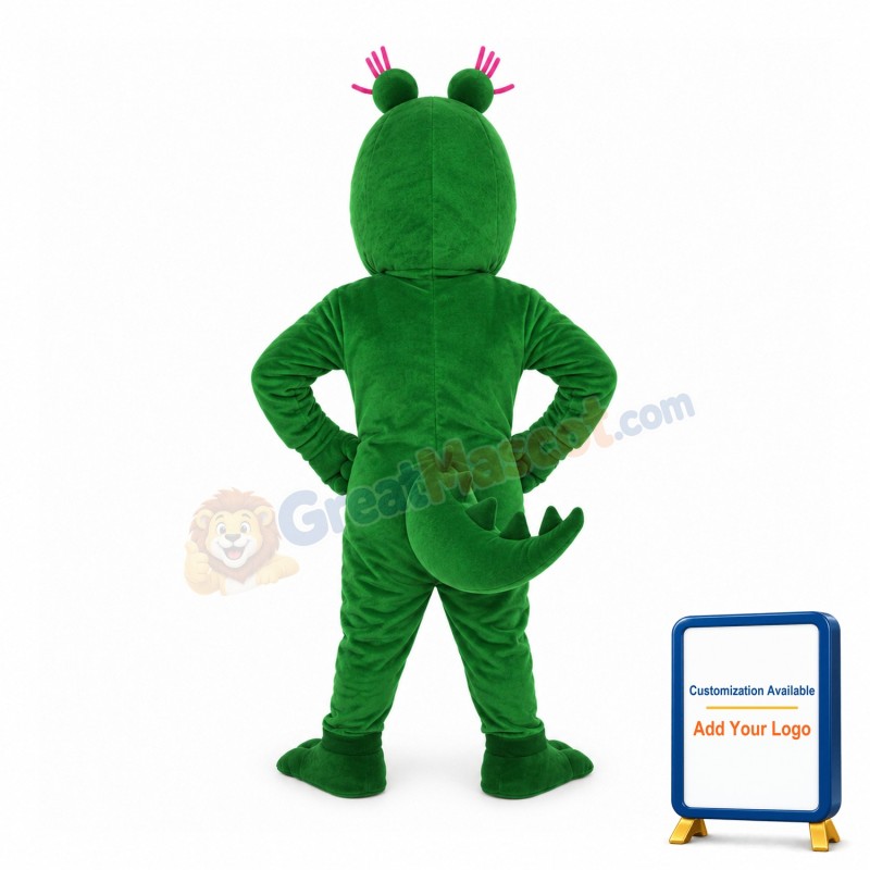 Funny Crocodile With Pink Lips Mascot Costume
