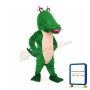 Funny Crocodile With Pink Lips Mascot Costume