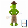 Long Neck Dinosaur With Khaki Pants Mascot Costume