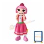 Happy Smiling Girl With Pink Hair Mascot Costume