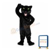 Black Leopard With Green Eyes Mascot Costume