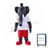 Adult Elephant With White Shirt Mascot Costume