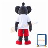 Adult Elephant With White Shirt Mascot Costume