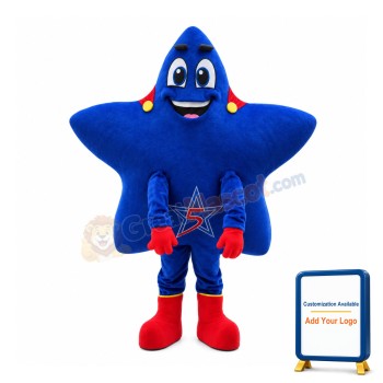 Cartoon Blue Star With Feet Mascot Costume