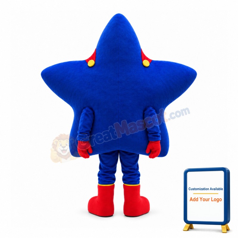 Cartoon Blue Star With Feet Mascot Costume